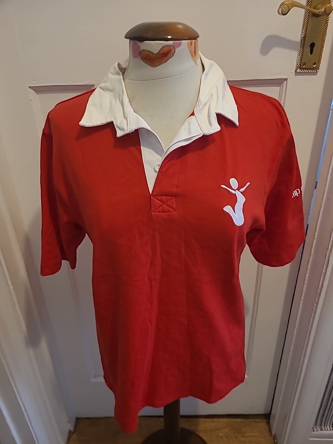 Mens Bruntwood Size XS Red With White Trim Short Sleeved Polo