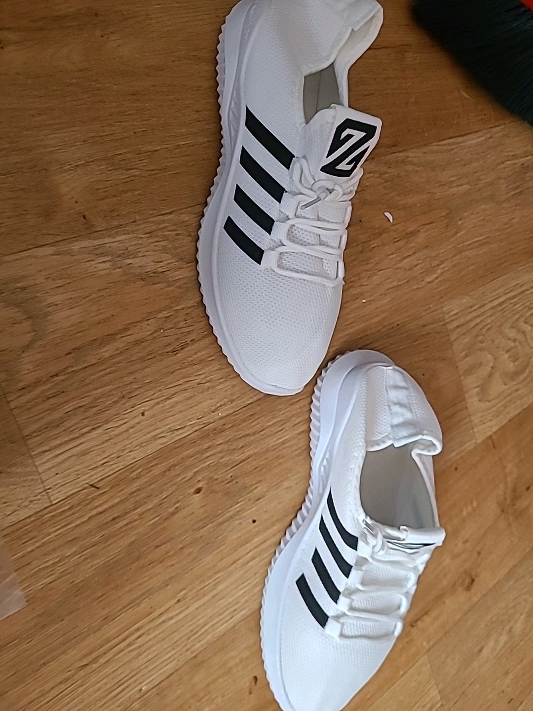 Brand New Unisex Size 5uk White With Black Trainers