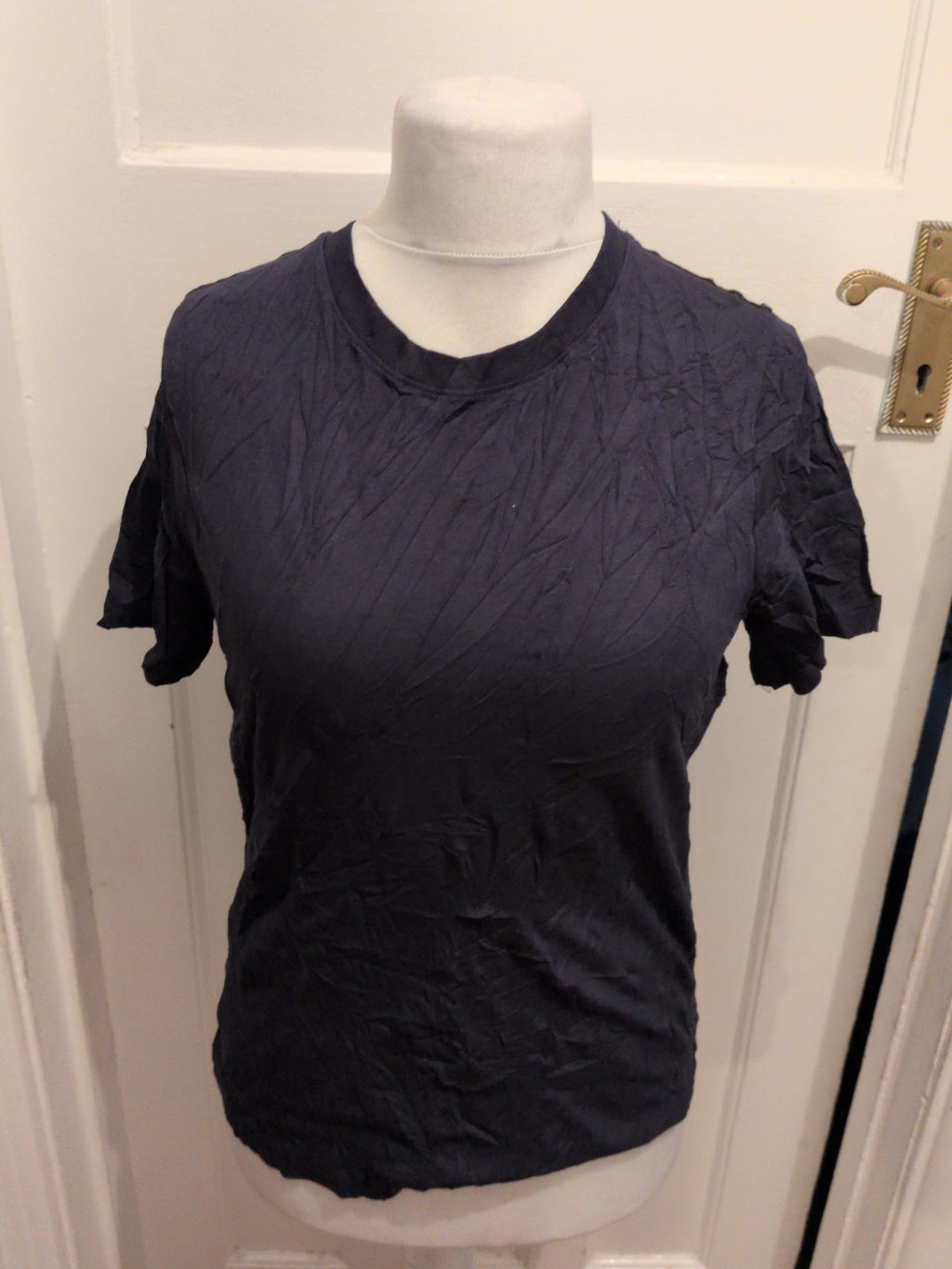 Ladies Size 12 Short Sleeve Crew Neck T-shirt Navy