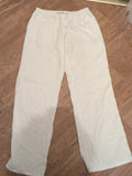 Ladies Size Medium White Elasticated Trousers With Drawstring