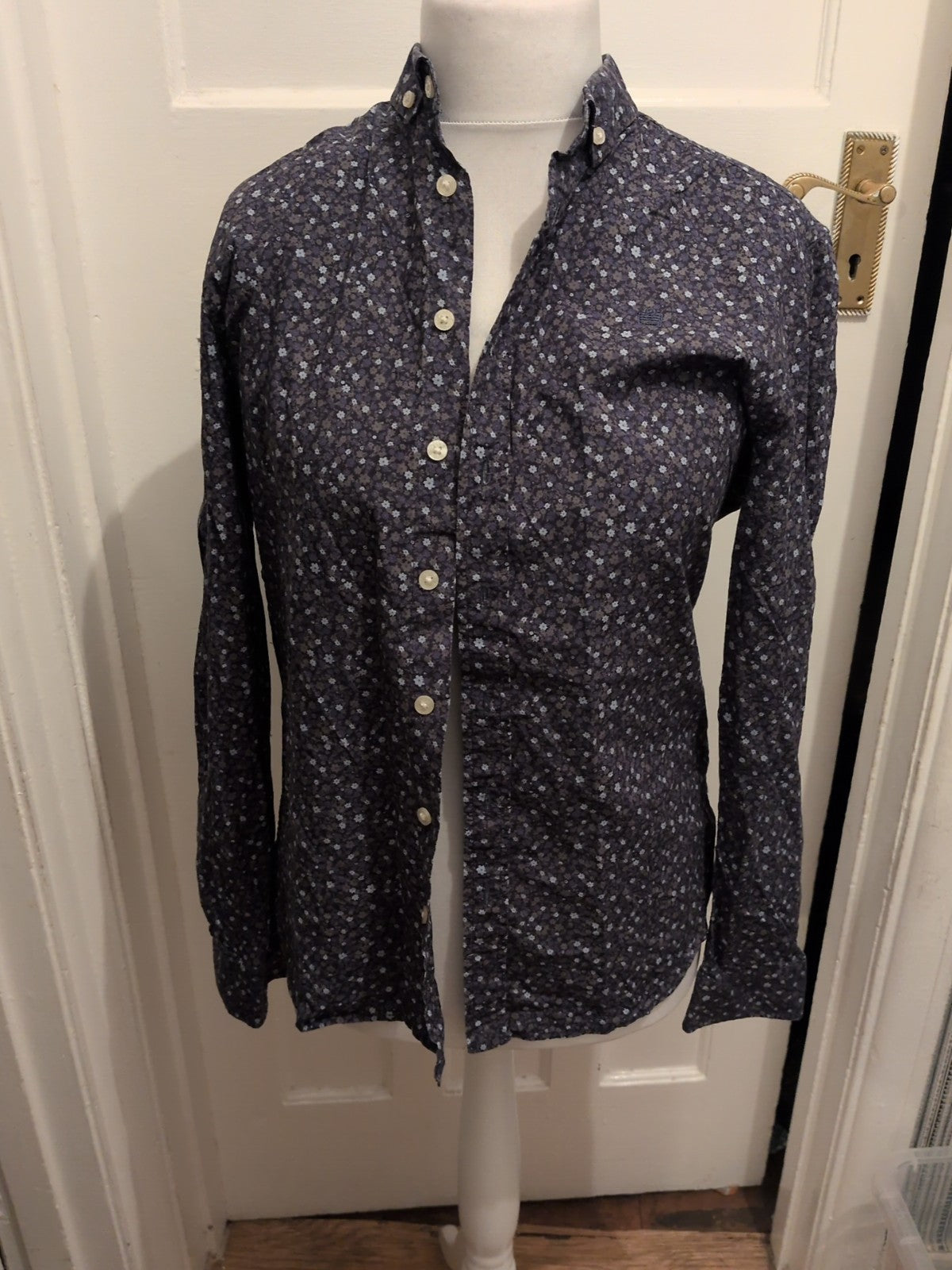 Admiral Medium Navy And Blue Floral Long Sleeve Shirt