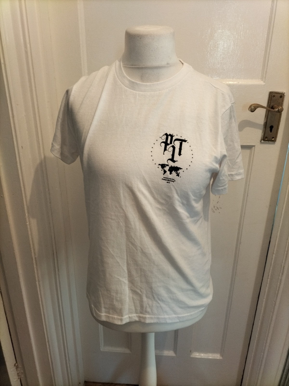 Mens PLT Size S White Print Tshirt
