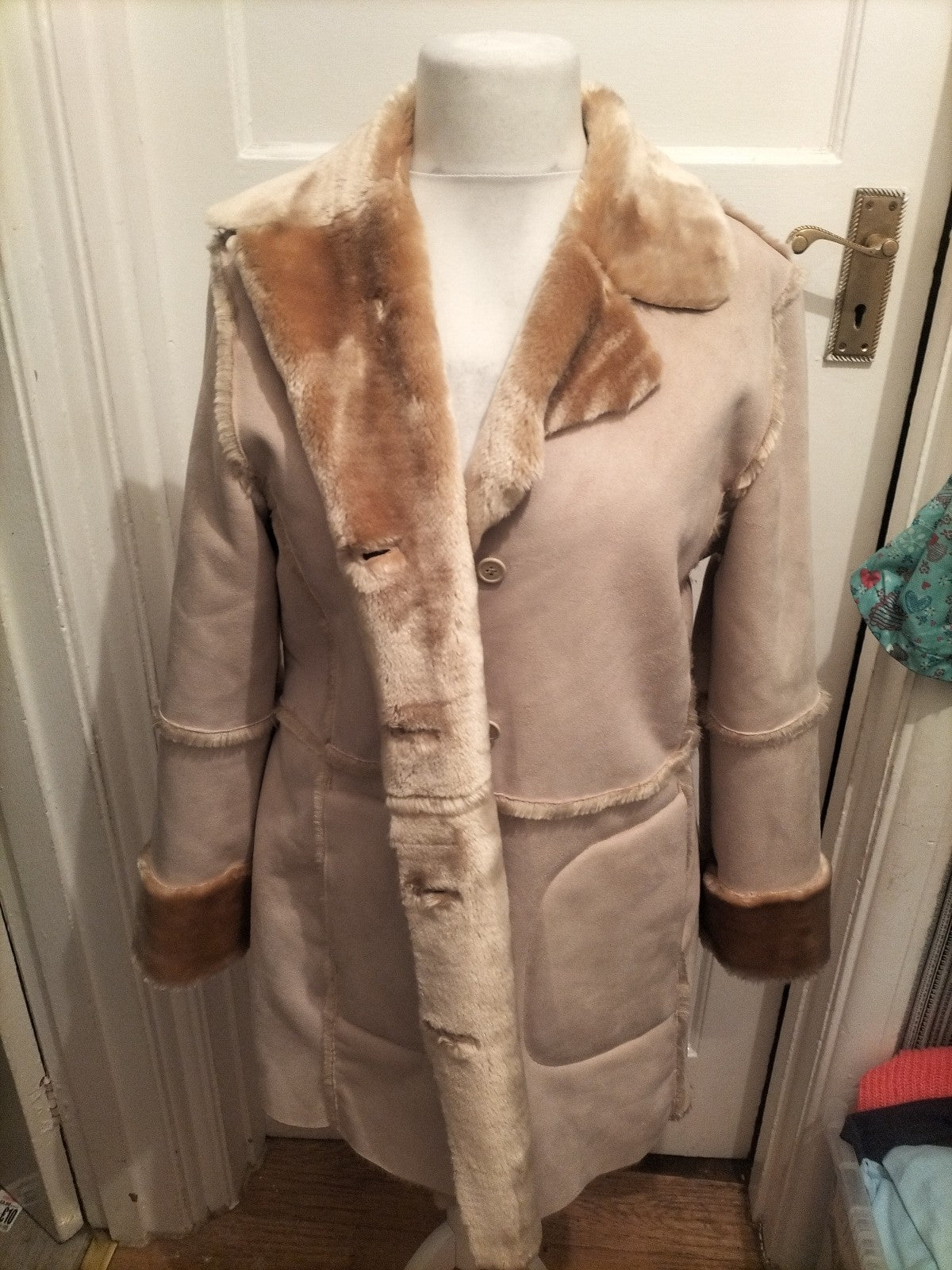 Marks And Spencer 18 Camel Fur Lined Coat