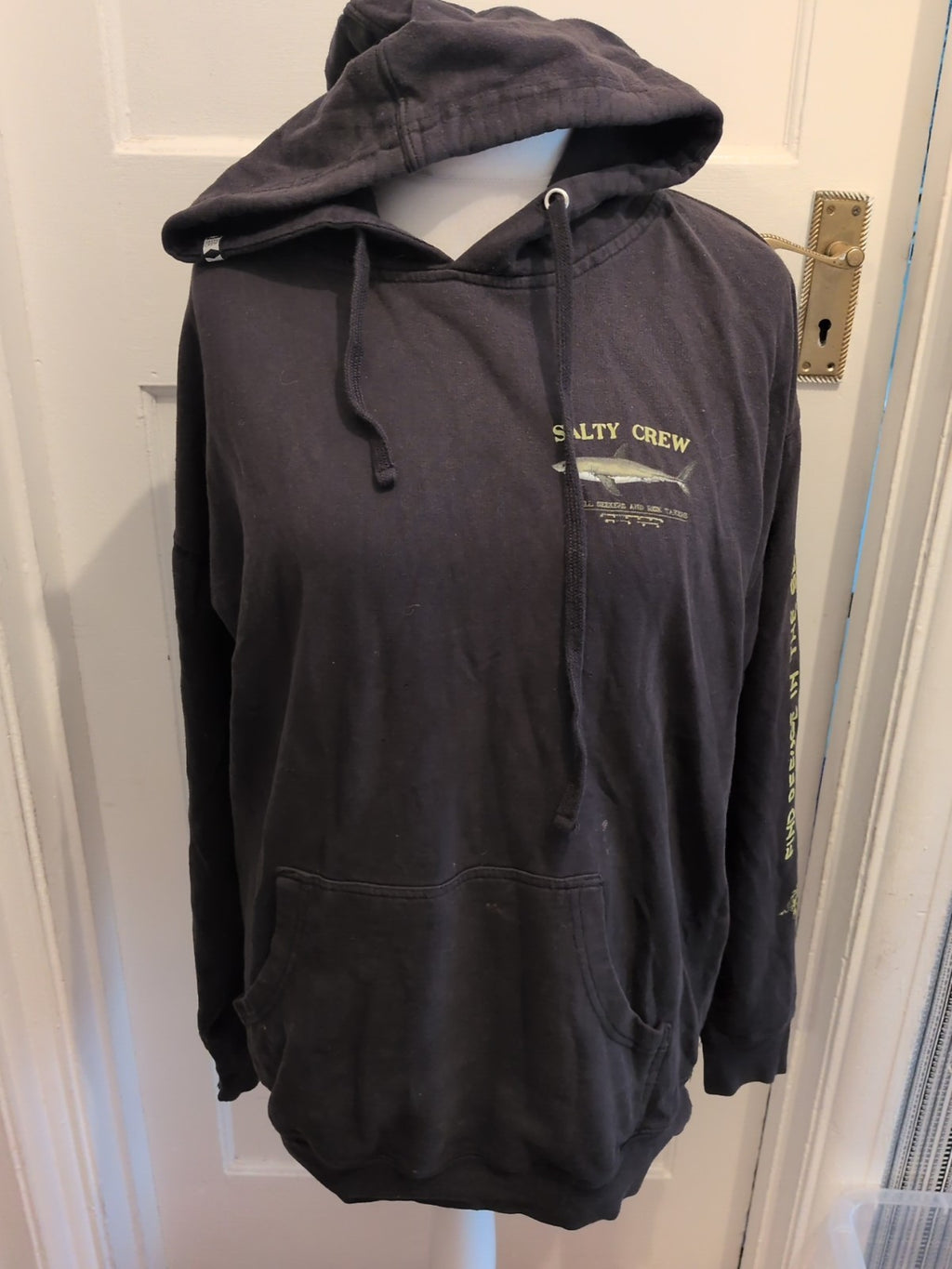 Salty Crew Black Print Long Sleeved Pullover Hoodie