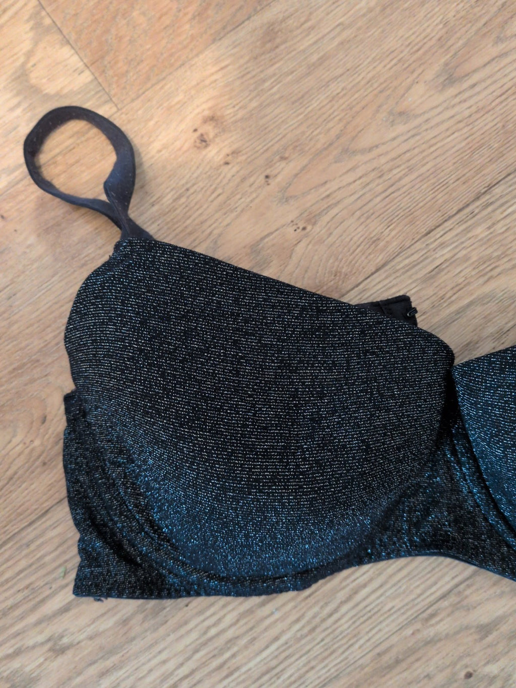 George 40c Black And Silver Bra Padded And Wired