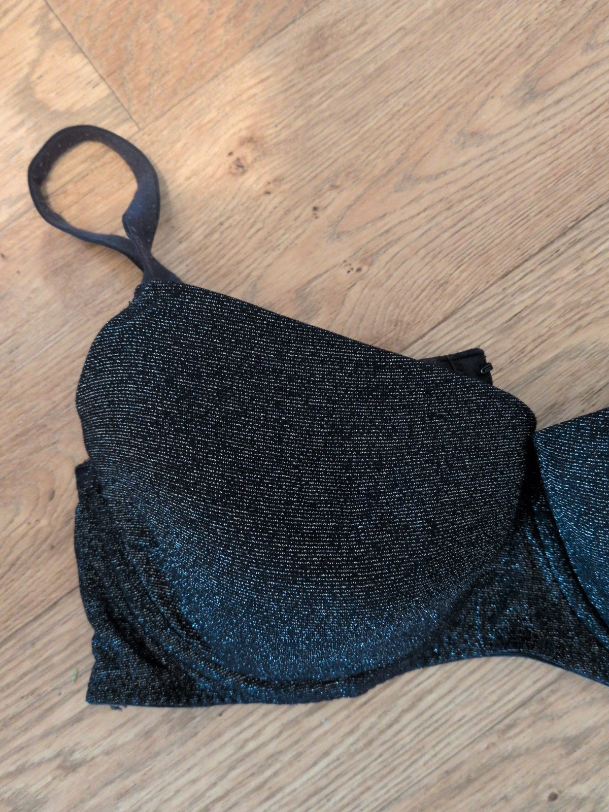 George 40c Black And Silver Bra Padded And Wired