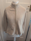 Ladies Tigi Size 14-16 Beige Full Zip Soft Jumper
