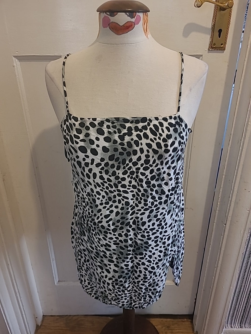 Ladies Motel Size Medium Spotty Animal Print Sleeveless Tshirt
