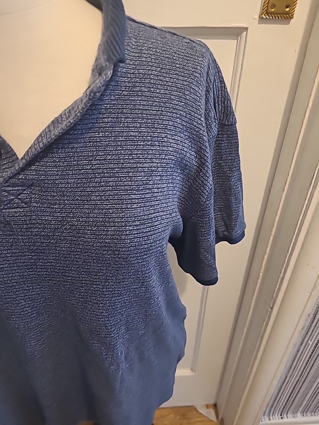Mens Peacocks Size Large Navy Blue Short Sleeved Polo Shirt