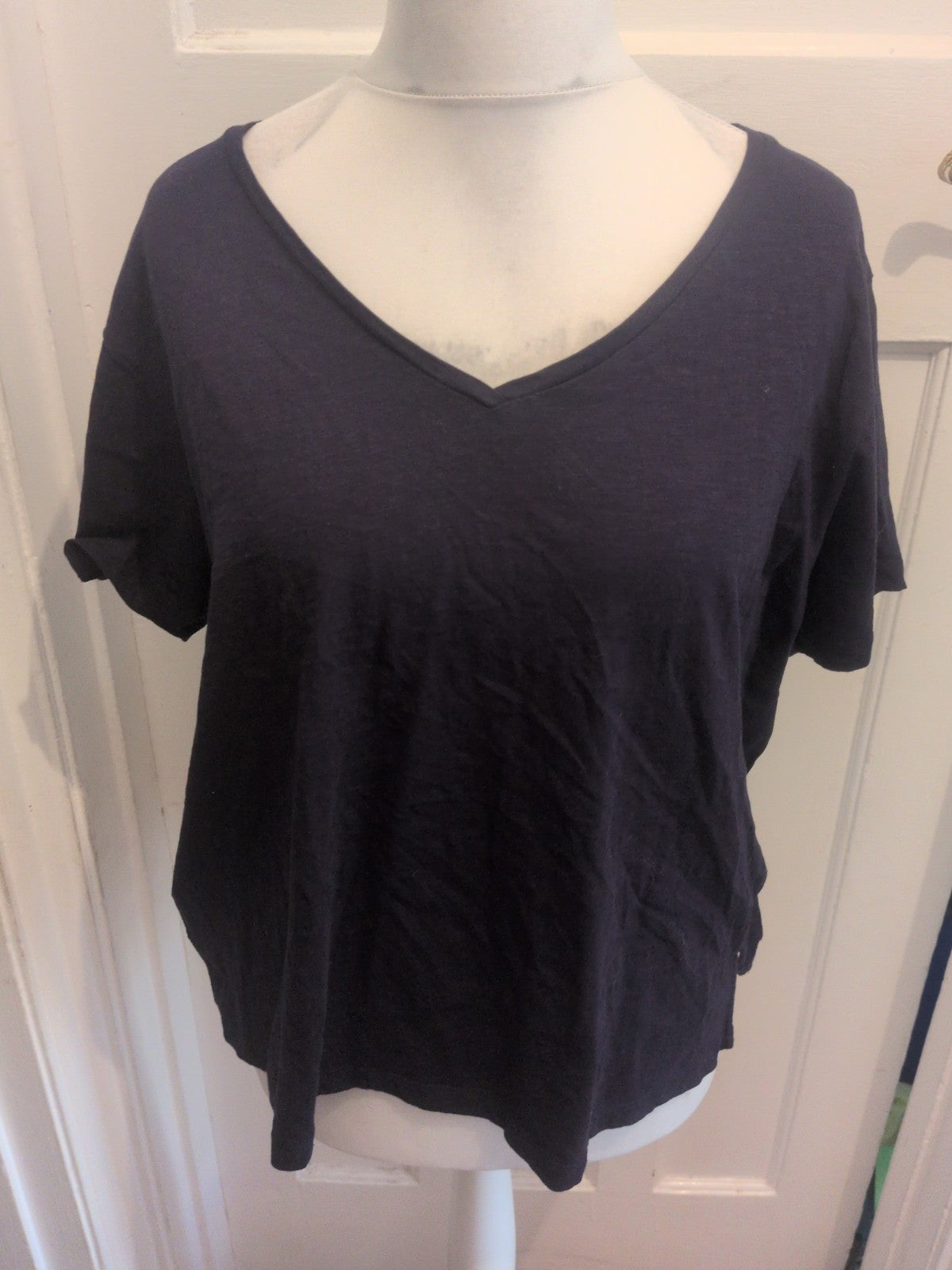 Peacocks 20 Navy V Neck Short Sleeve T-shirt