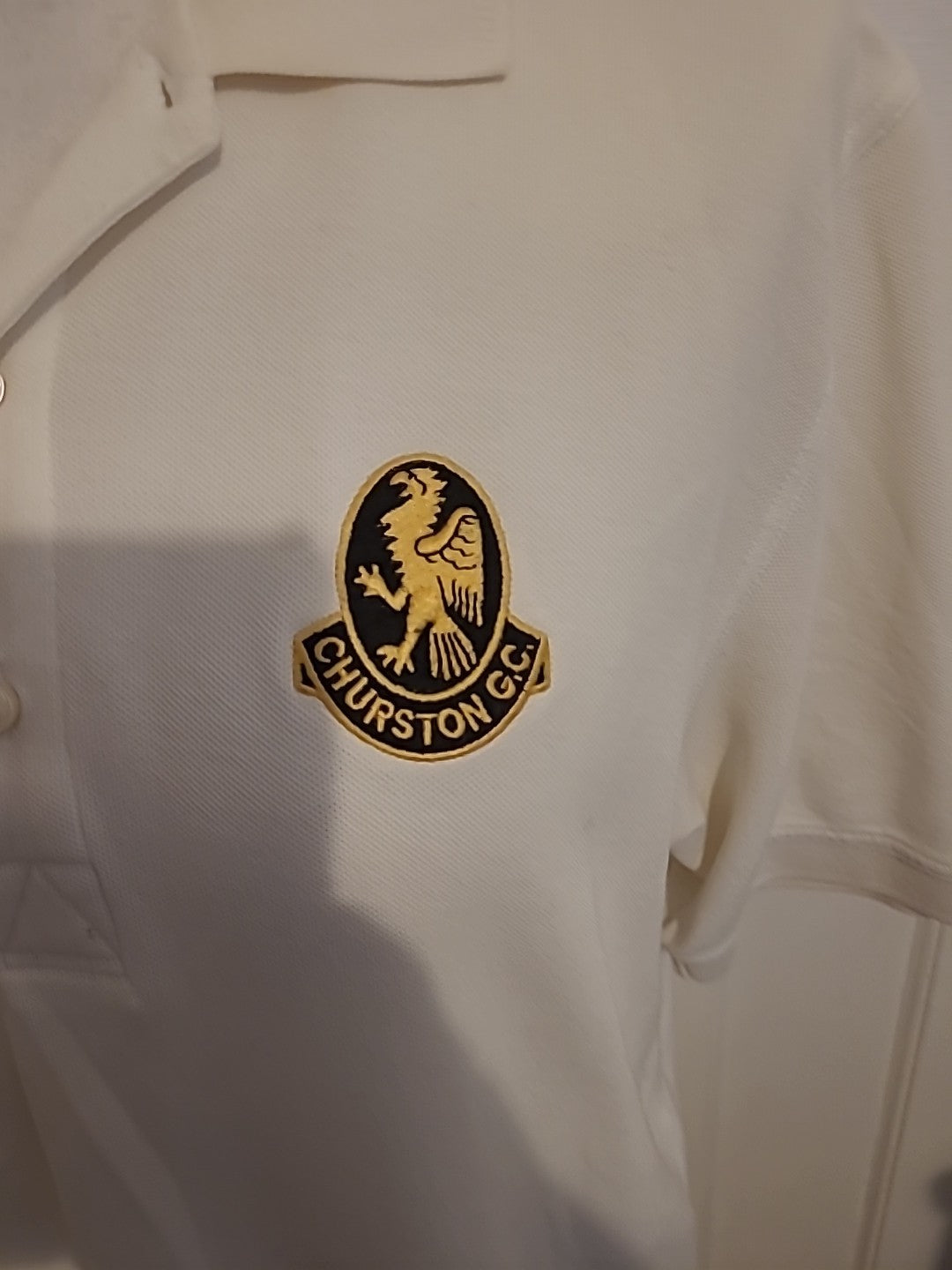 Mens Size Large White Churston Golf Club Polo