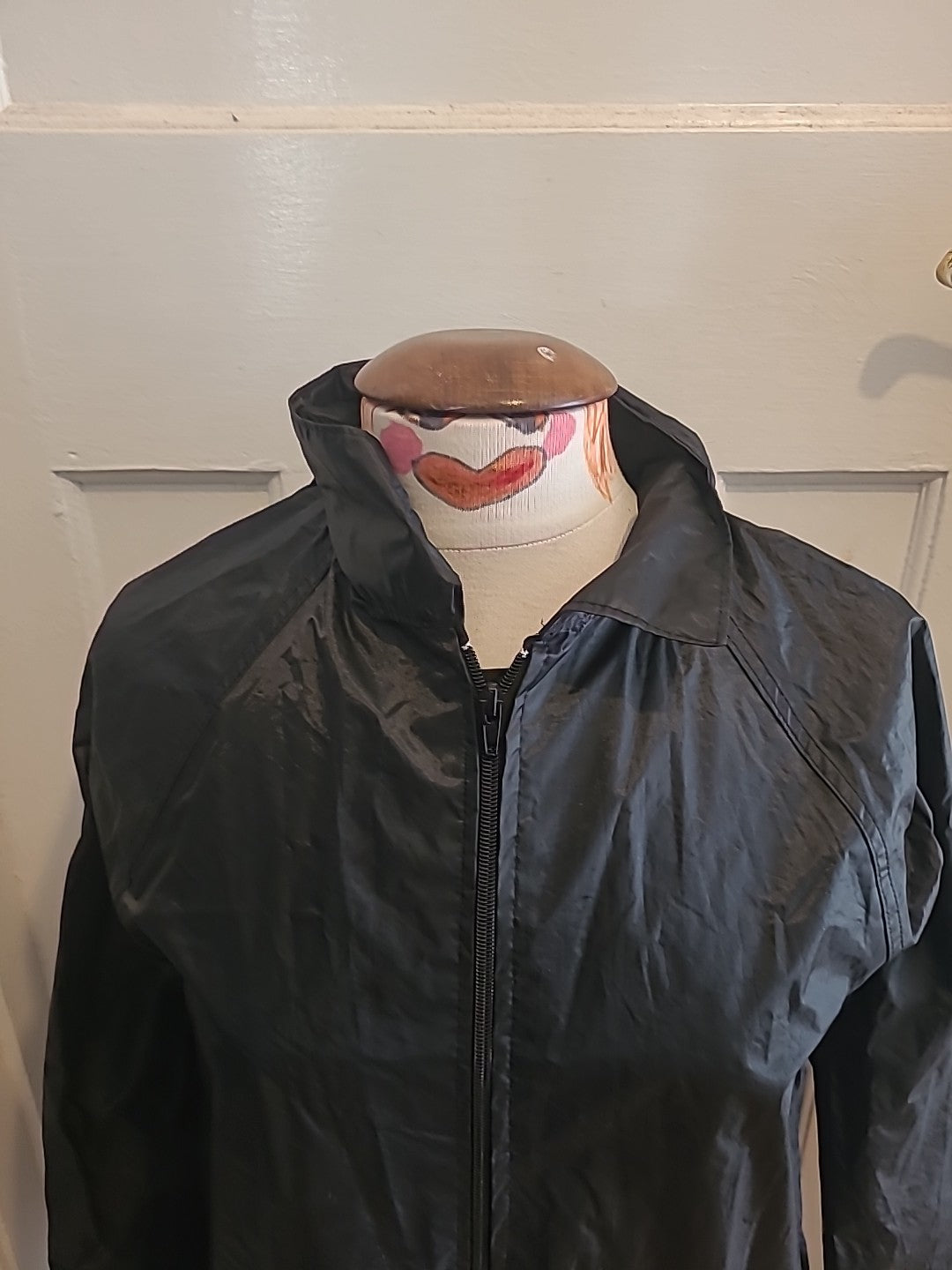 Mens Black Knight Size Large Black Waterproof Coat