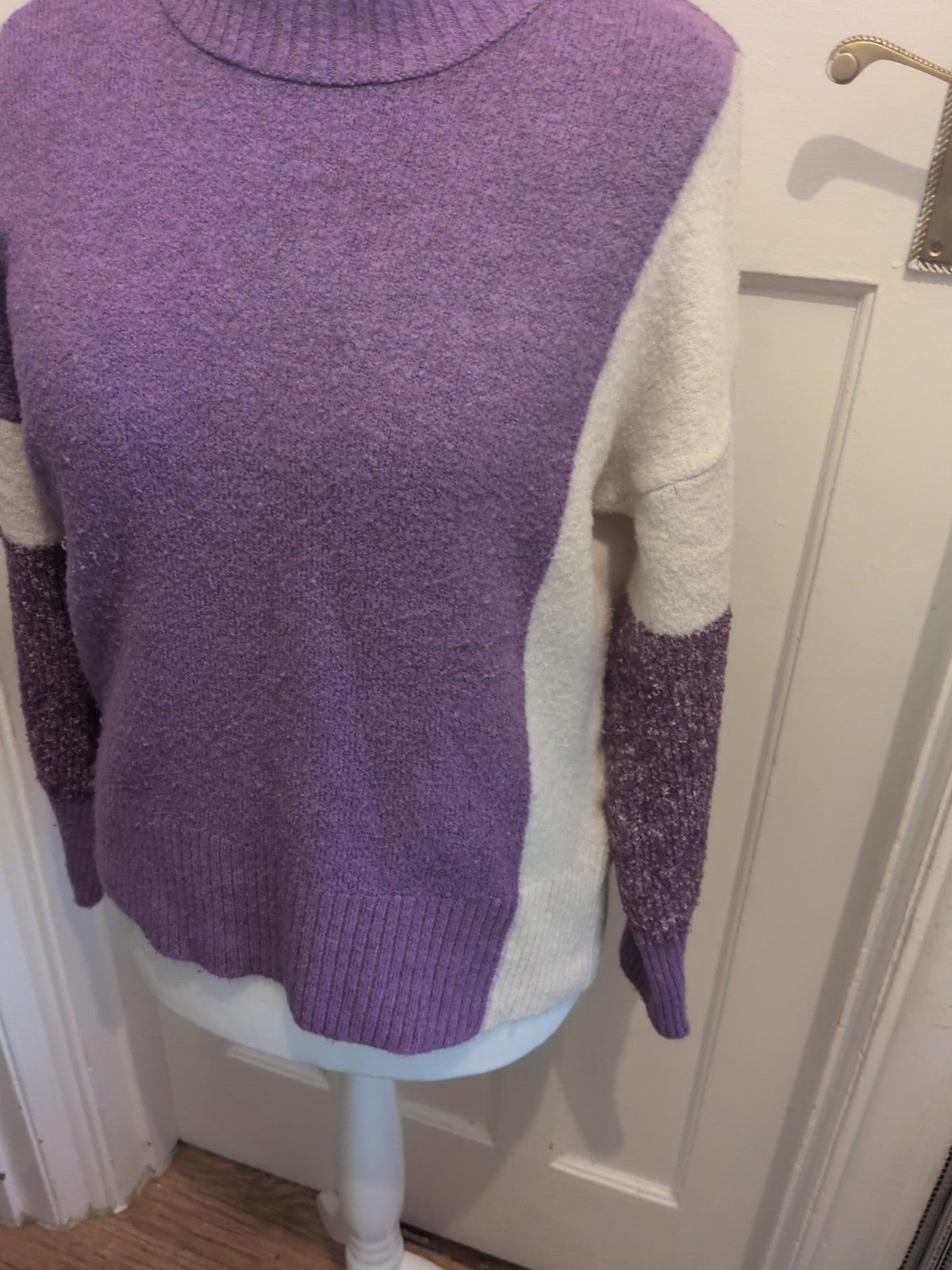 Next Medium Purple And White High Neck Jumper
