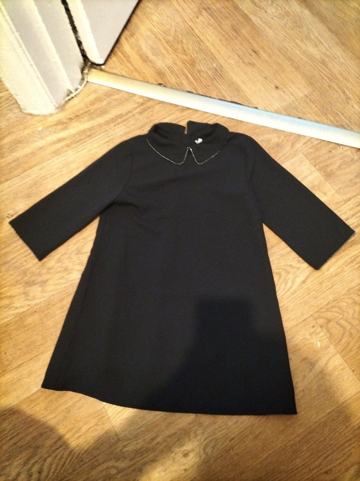 Girls Next Size Small Black Collar 3/4 Blouse