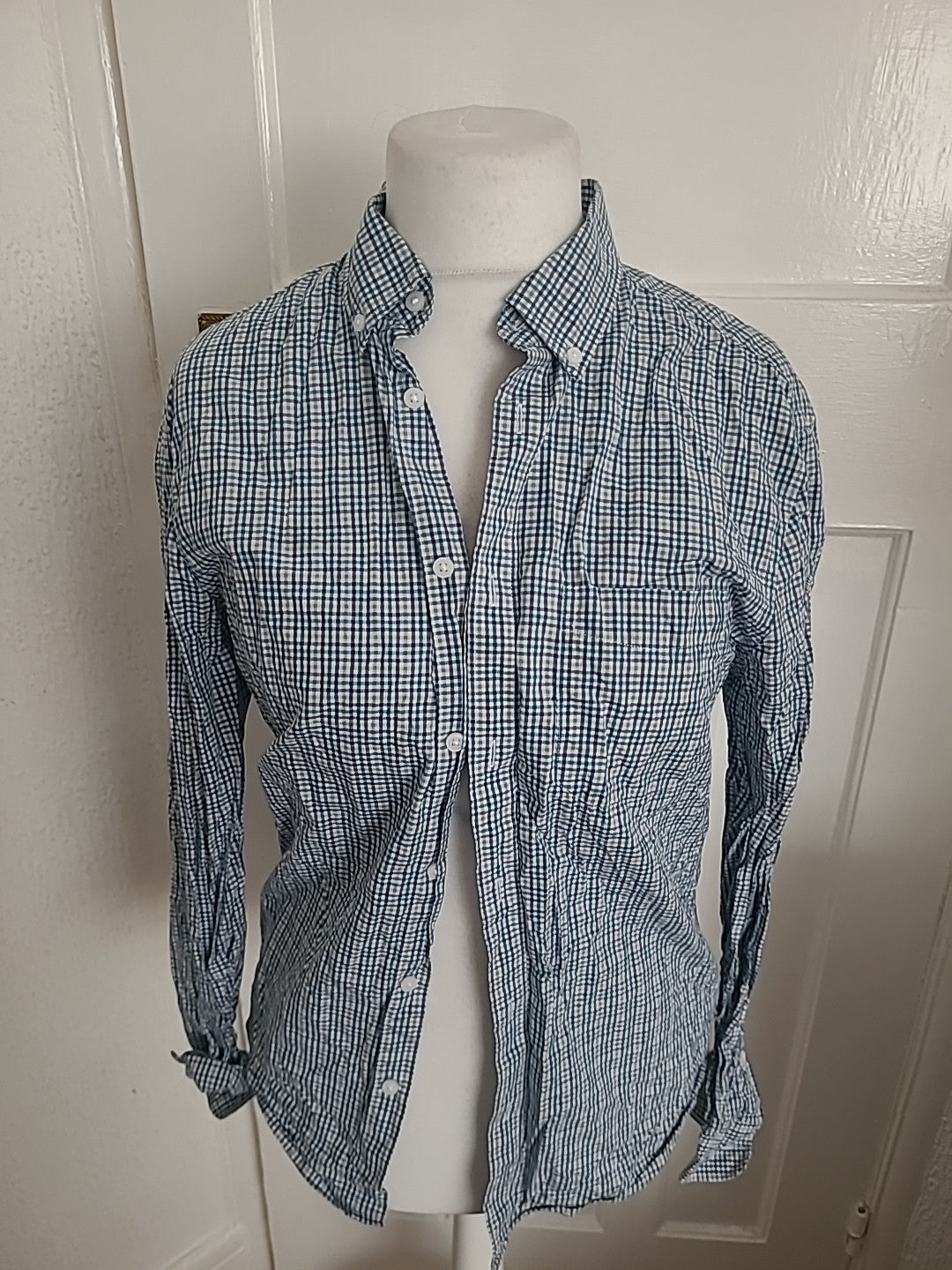 Mens M&S Size Small Regular Fit Multi Check Shirt Long Sleeved