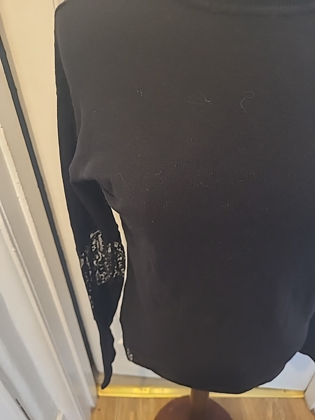 Ladies Next Size 6 Black Lace Sleeved Long Sleeved Tshirt