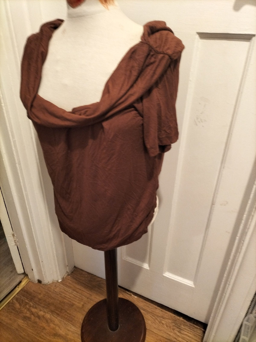 Ladies Marks And Spencer Size 18 Regular Brown Wide Neck Blouse