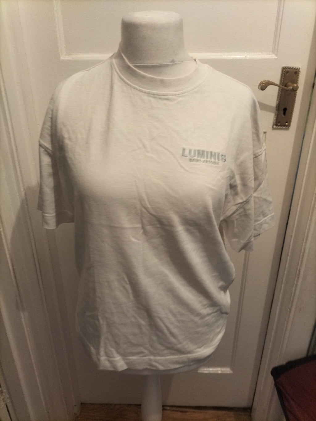 Unplanned River Island XS White Print Short Sleeve T-shirt