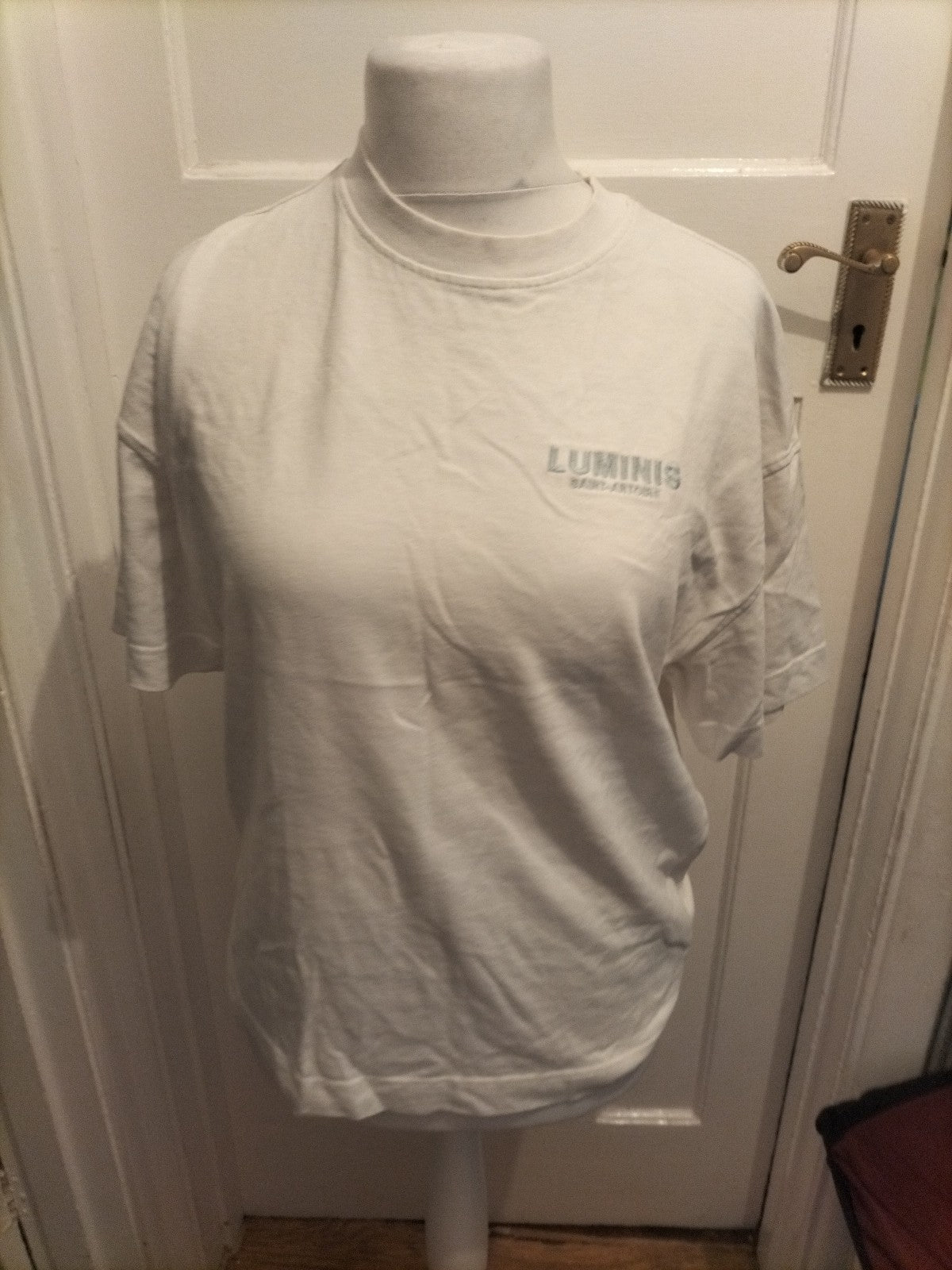 Unplanned River Island XS White Print Short Sleeve T-shirt