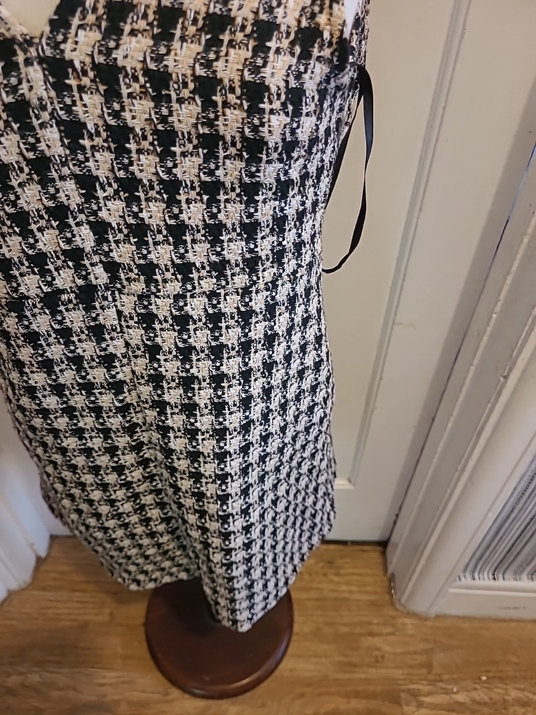 Ladies Primark Size 6 Beige Black Sleeveless Dress