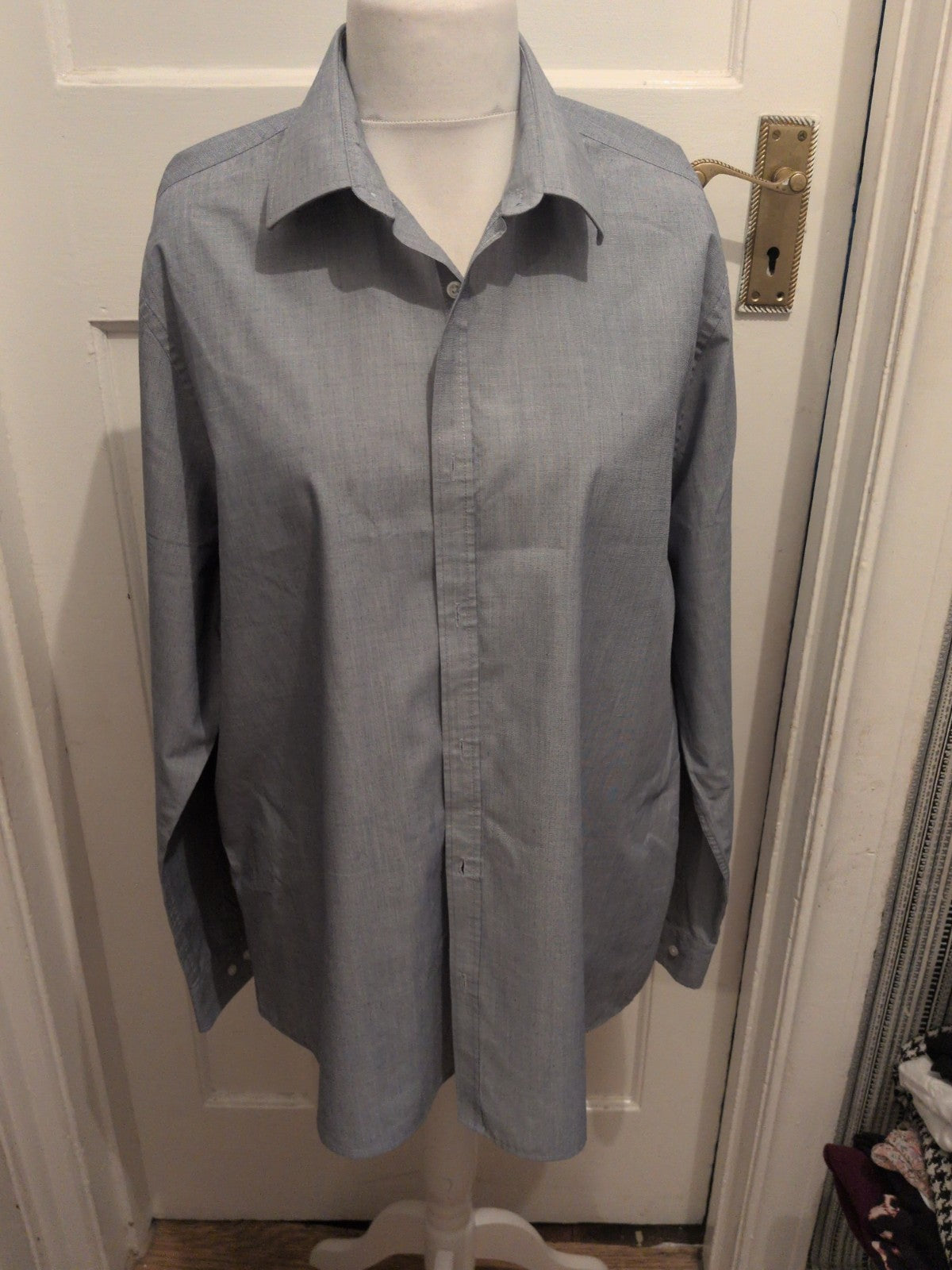 F&F 18" Slim Fit Grey Long Sleeve Shirt