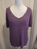 Ladies Size XL Purple Short Sleeved Blouse