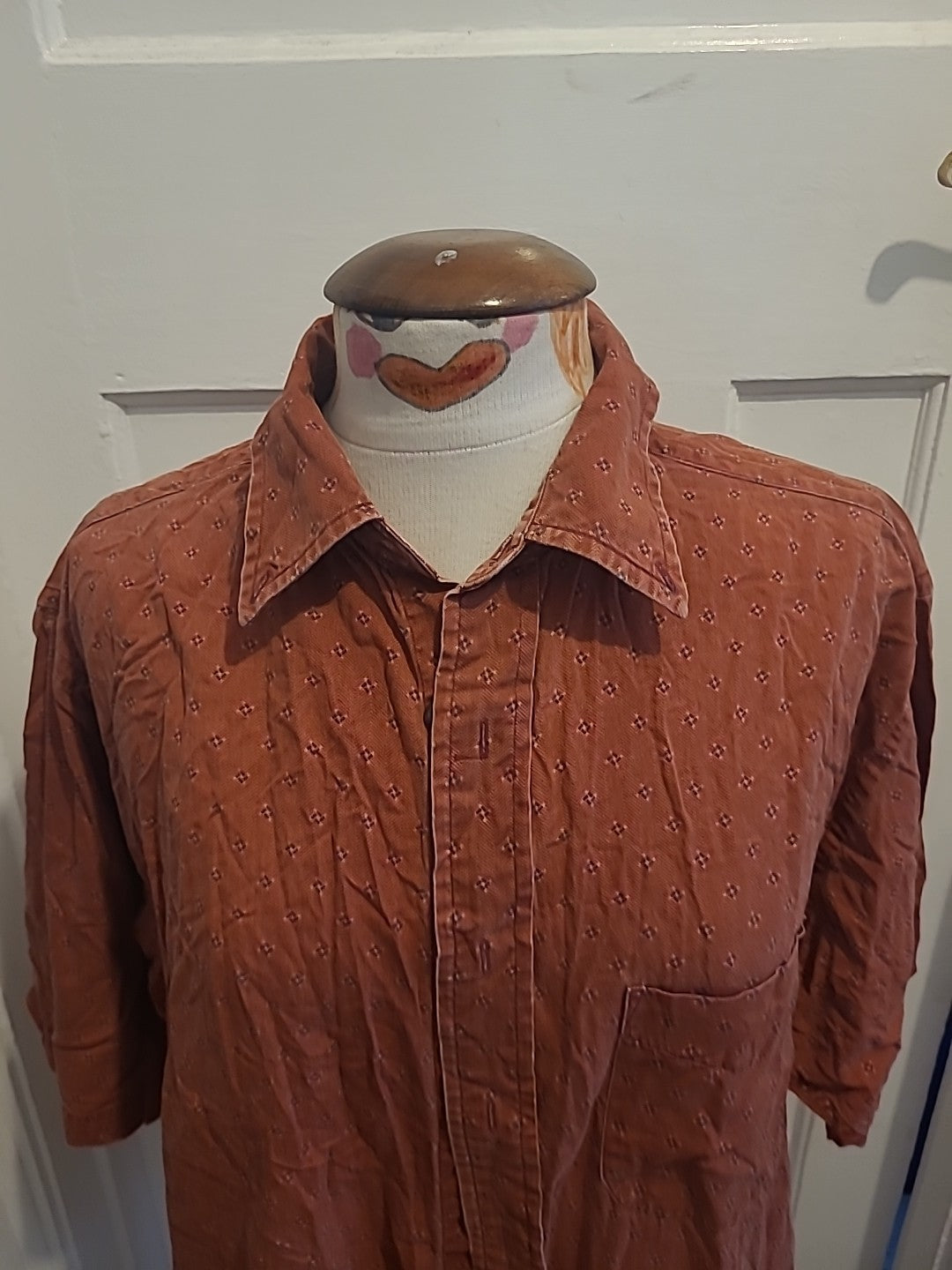 Mens Club Room Size Large Red Short Sleeve Shirt