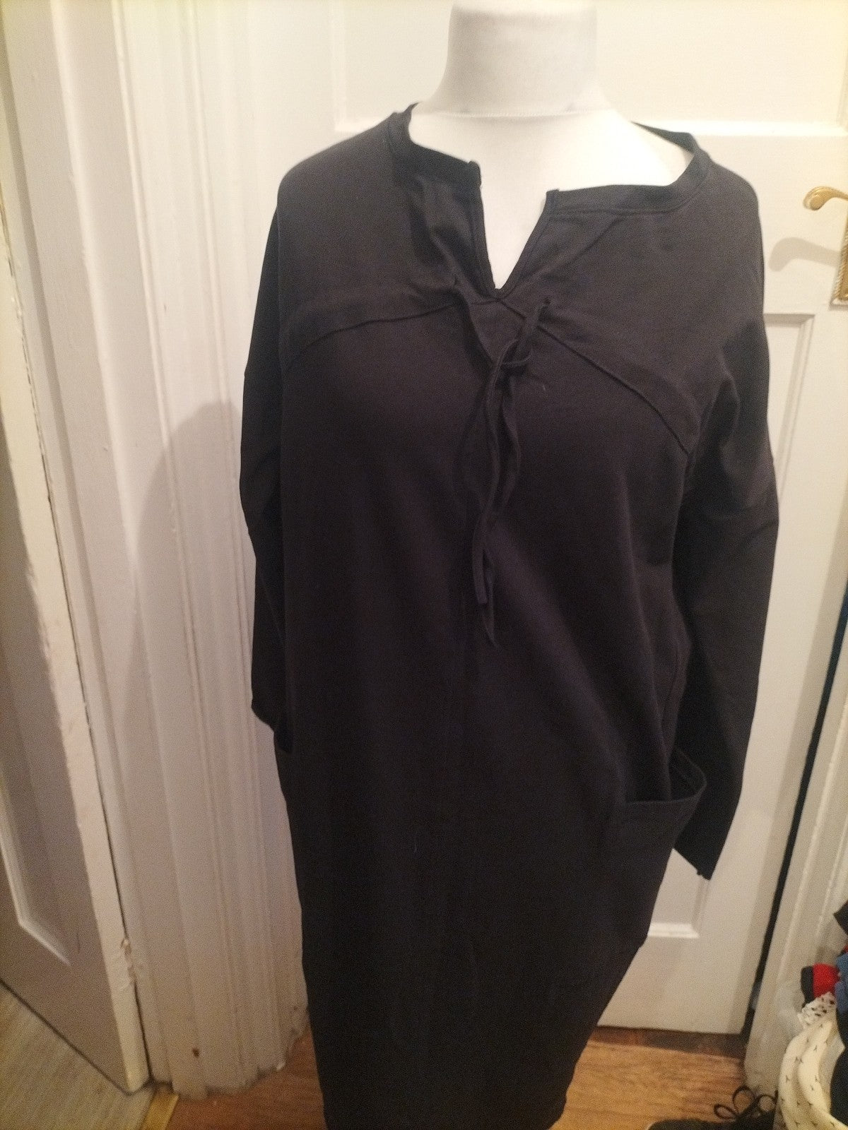 Ladies Size Large Black Dress Long Sleeved