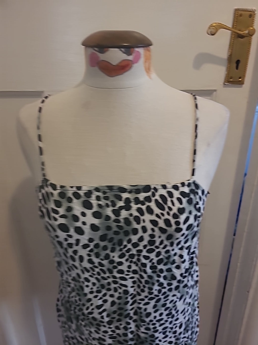 Ladies Motel Size Medium Spotty Animal Print Sleeveless Tshirt