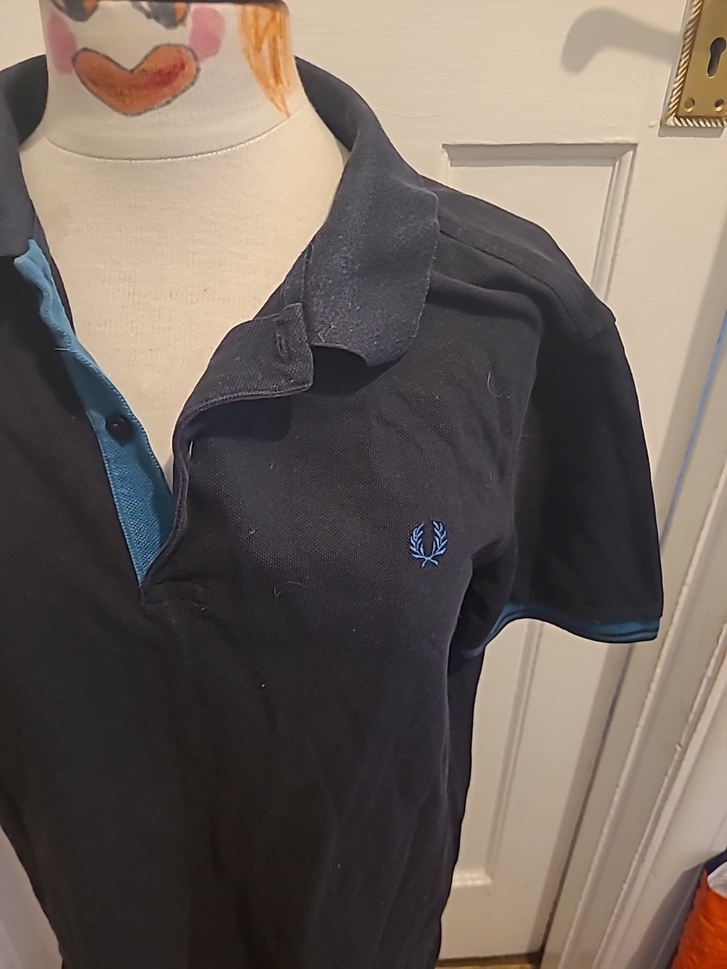 Mens Fred Perry Size Large Black Short Sleeved Polo Shirt