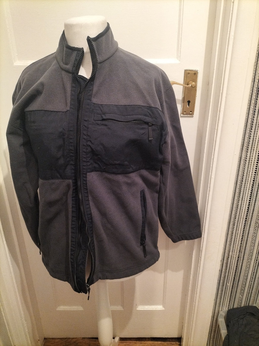 Mens Marks And Spencer Size Small Dark Pewter Zipped Coat