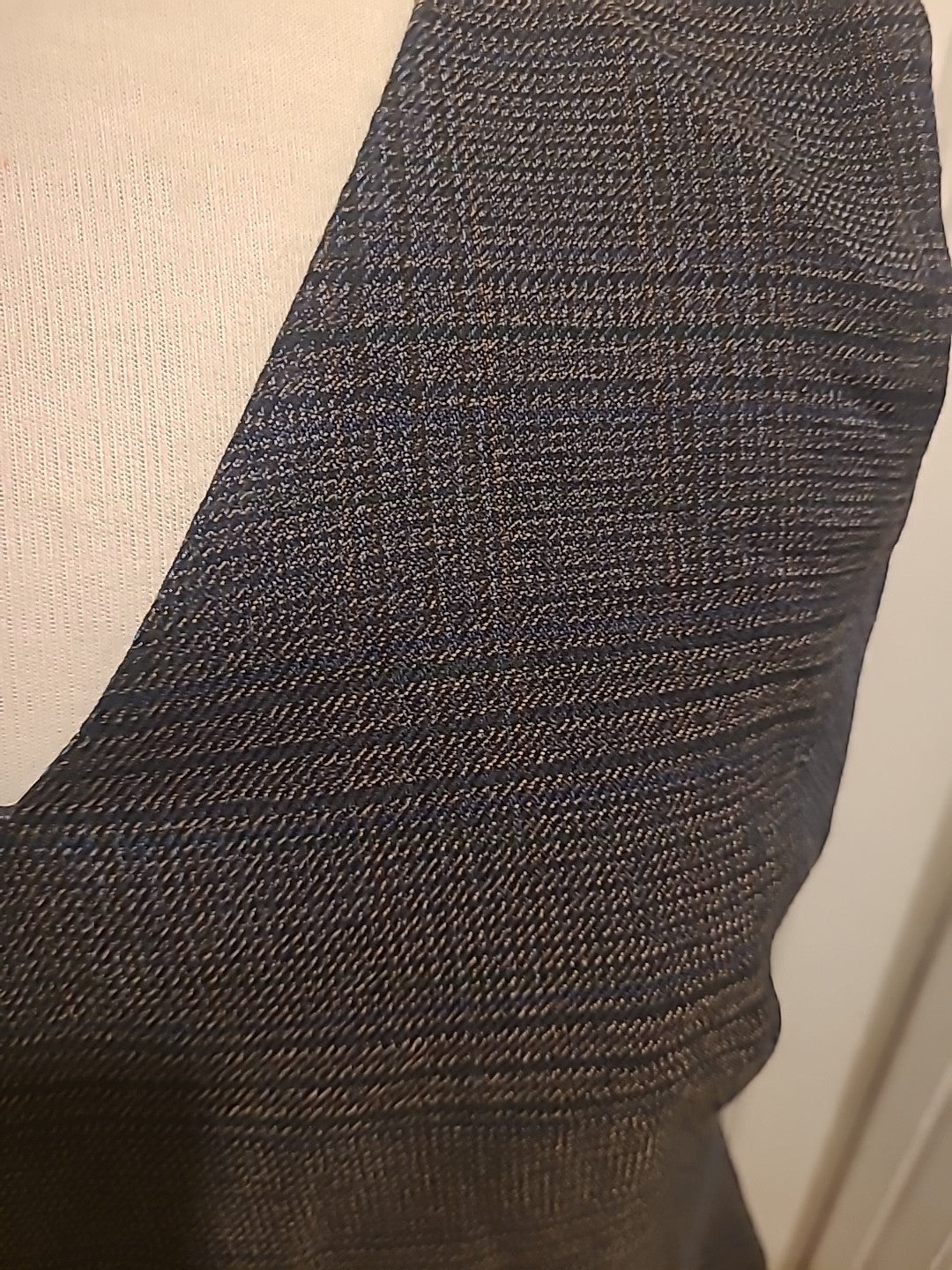 Ladies Tu Size 14 Grey/Brown/Navy Check Sleeveless Dress
