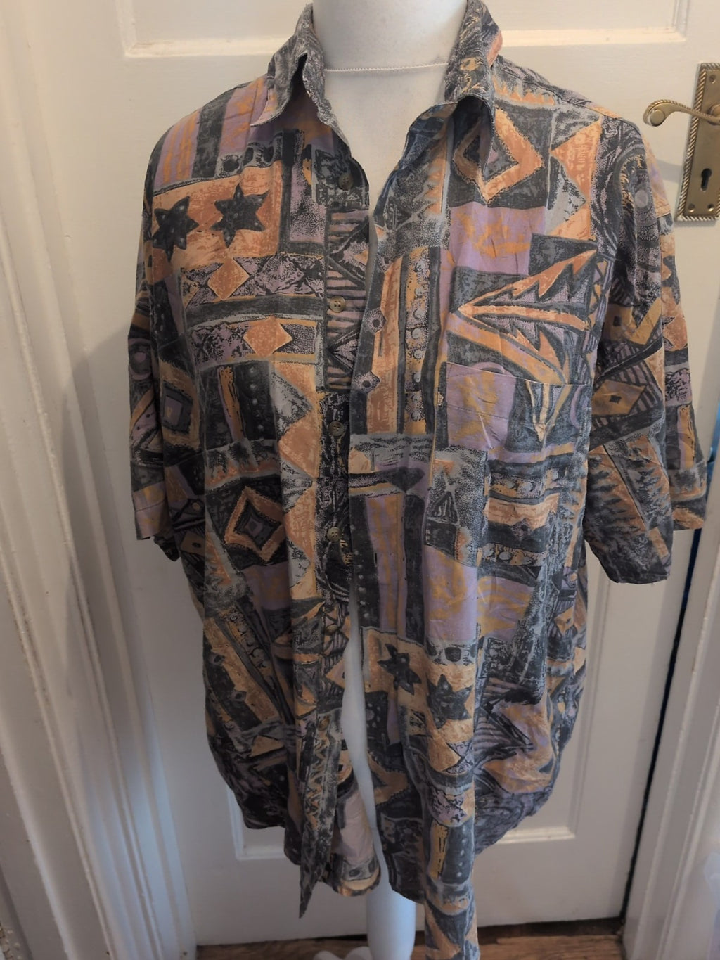 Debenhams Large Yellow/Grey Short Sleeve Shirt