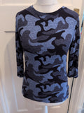 Bicalla XS Blue And Navy 3/4 Sleeve Blouse