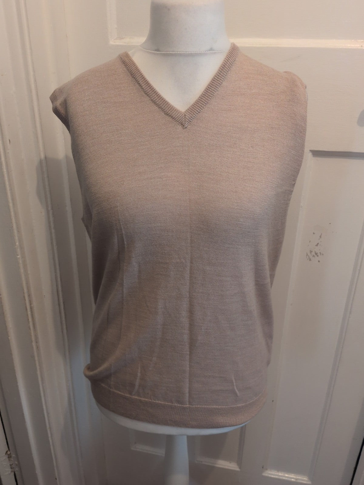 Double Two Medium Beige Sleeveless Jumper