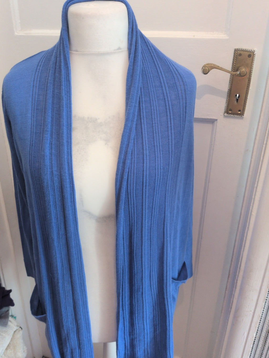 M&S Woman 12 Blue Long Sleeve Open Blouse/Cardigan