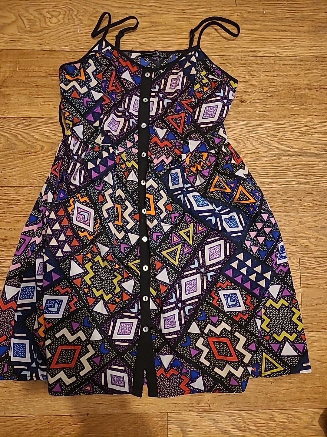 Ladies Primark Size 8 Multicoloured Sleeveless Strappy Dress