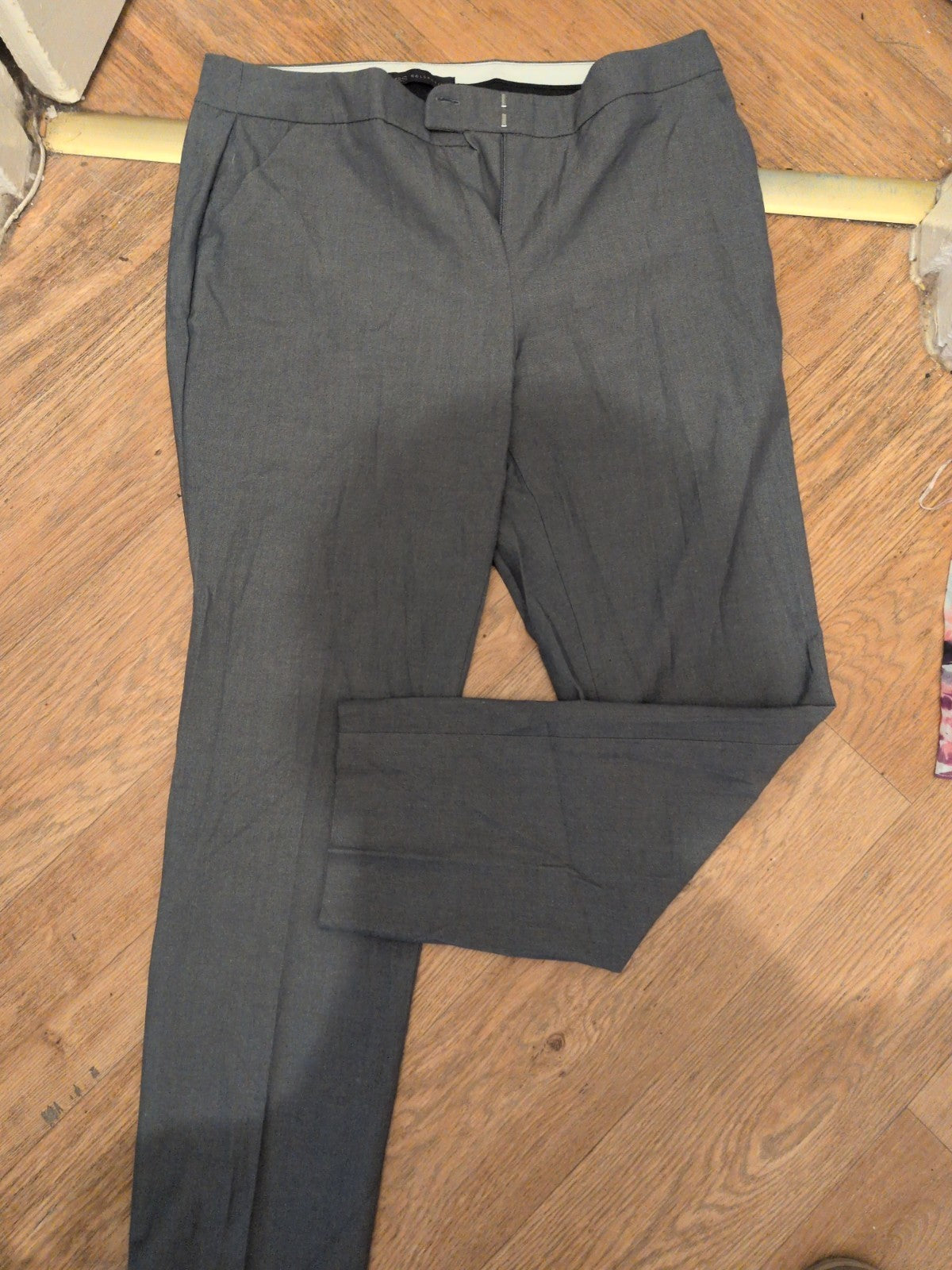 M&S Collection 14 Short Mid Grey Smart Trousers