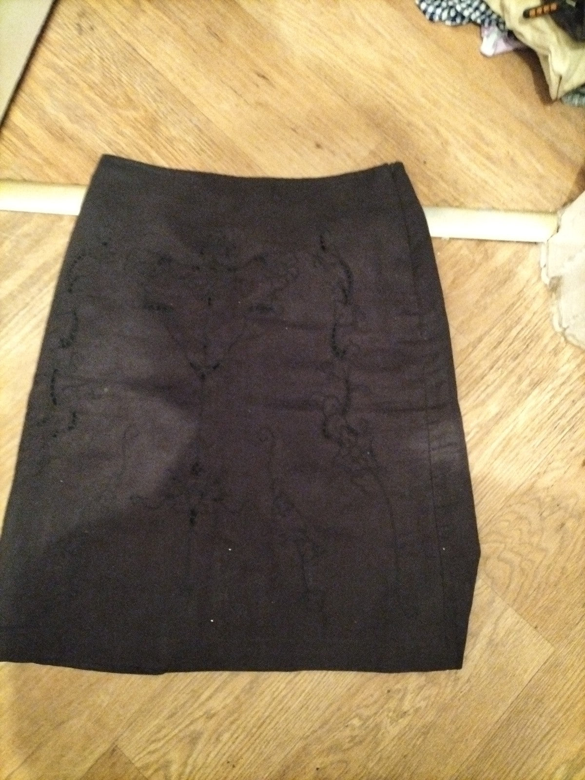 Malcolm & Co 10 Black Floral Straight Skirt