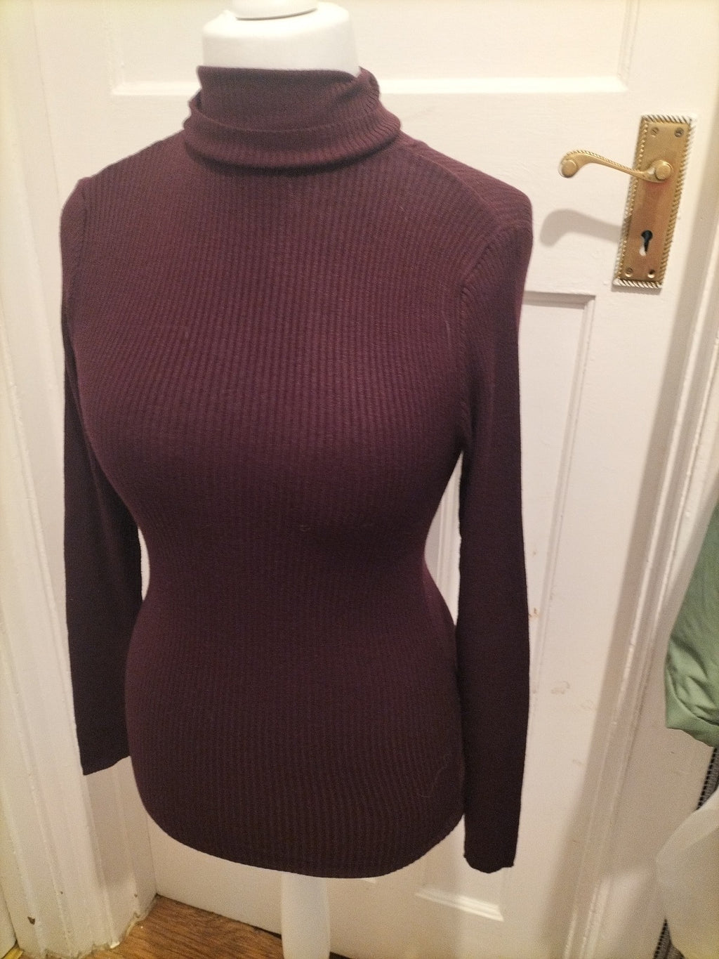 Ladies Primark Size 12 Dark Purple High Neck Jumper