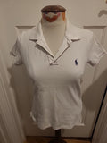 Mens Polo By Ralph Lauren Size Medium White Skinny Polo(mark On Collar)