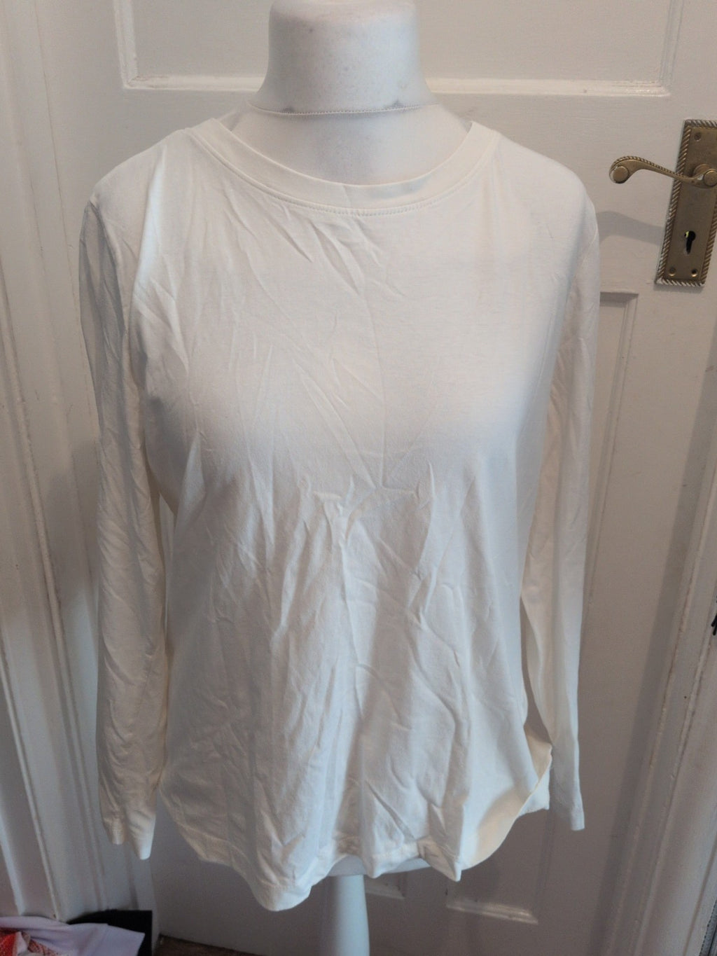 XL 18-20 White Long Sleeve Crew T-shirt Primark