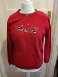 Ladies Size Large Red "Blackbird" Long Sleeved Pullover Jumper