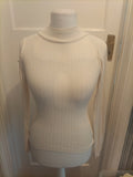 Primark 6-8 Ivory Rib Long Sleeve T-shirt