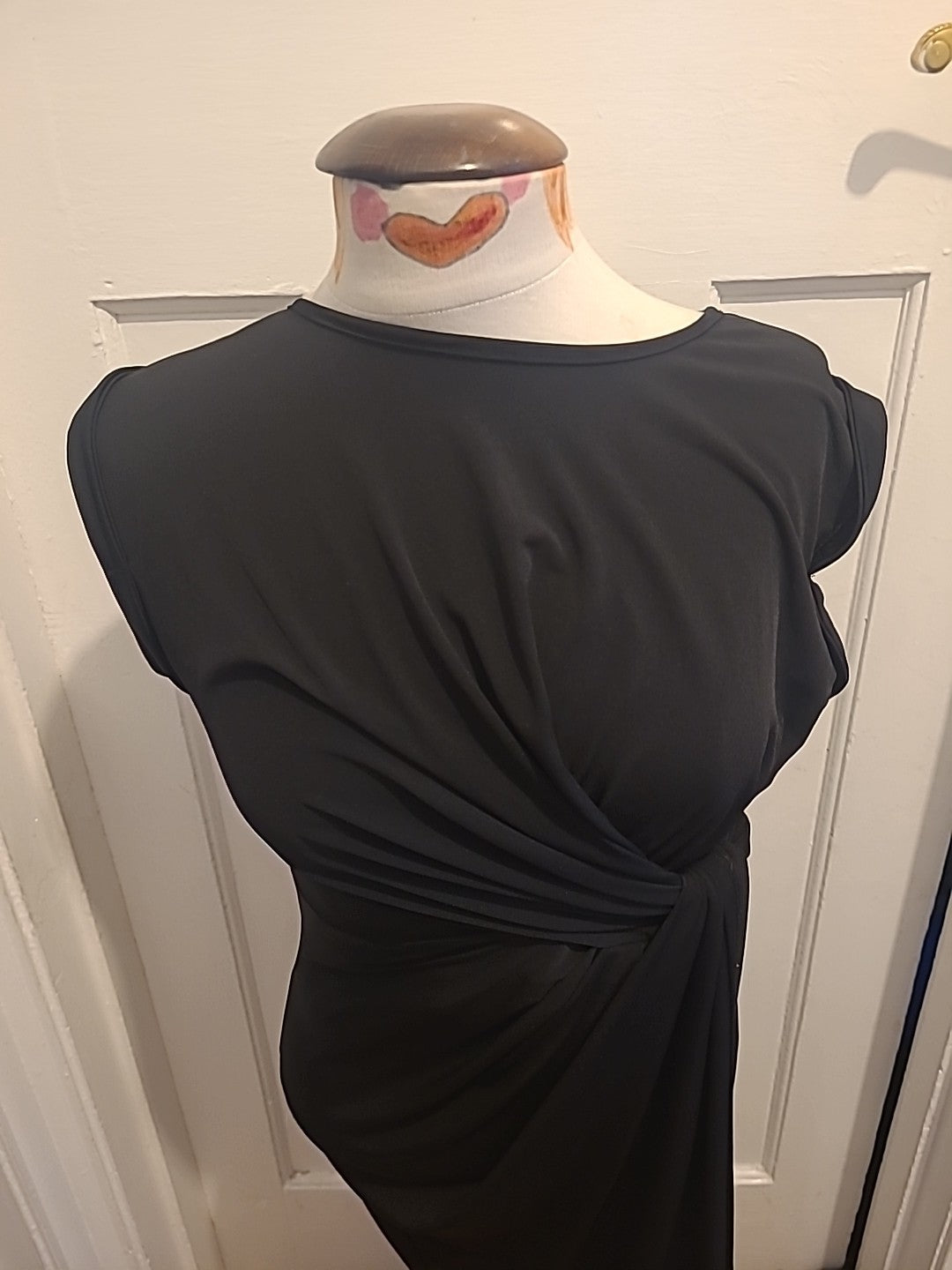 Ladies Quiz Size 8 Black Sleeveless Tie Detailed Long Length Dress