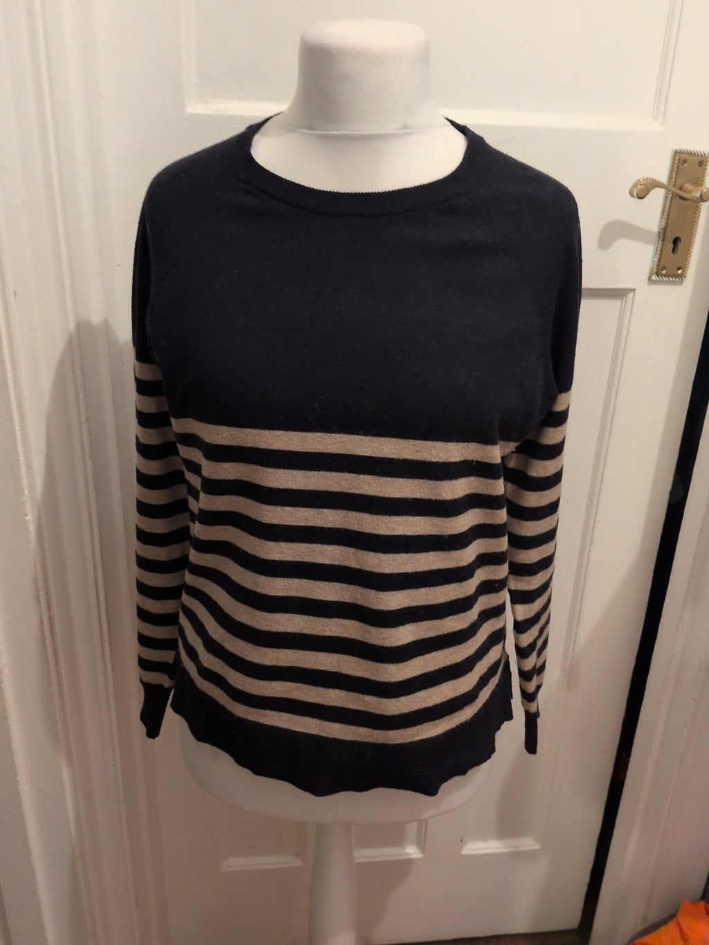 Primark 12-14 Brown And Navy Semi Stripe Jumper