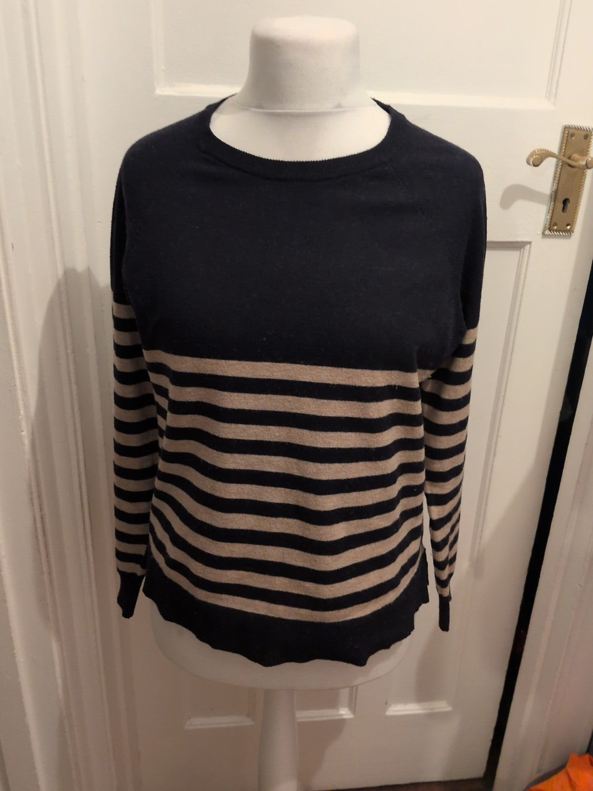Primark 12-14 Brown And Navy Semi Stripe Jumper