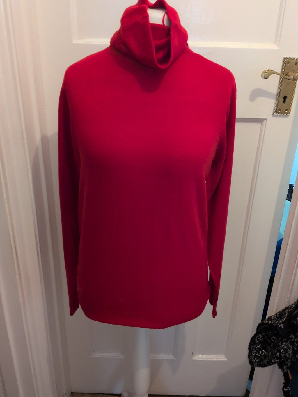 Ladies Beloved Size XL Red Roll Neck Long Sleeve Jumper Blouse