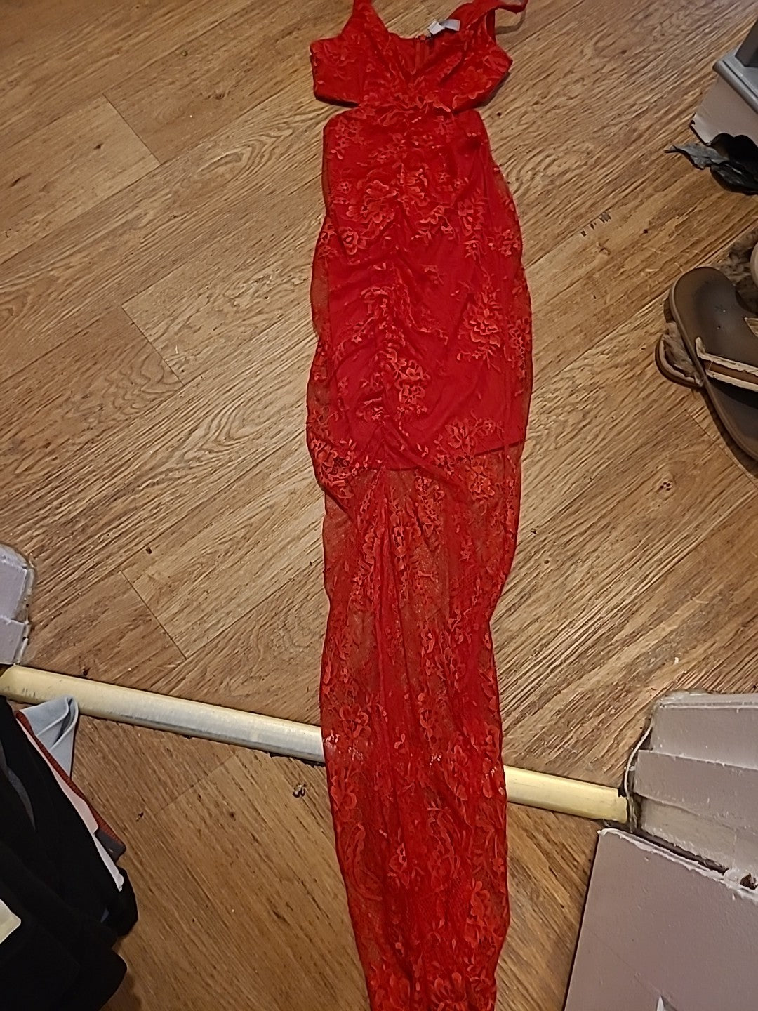 Brand New Ladies Asos Size 8 Red Lace Lined Sleeveless Dress