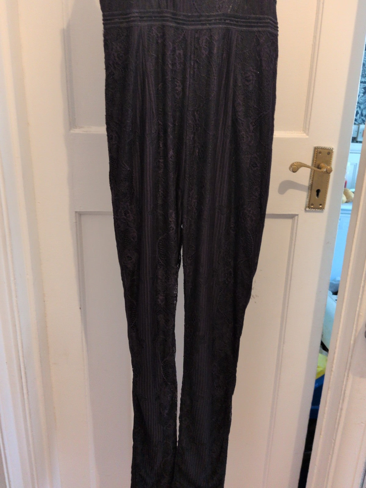 Prettylittlething 12 Black Patterned Sleeveless Jumpsuit